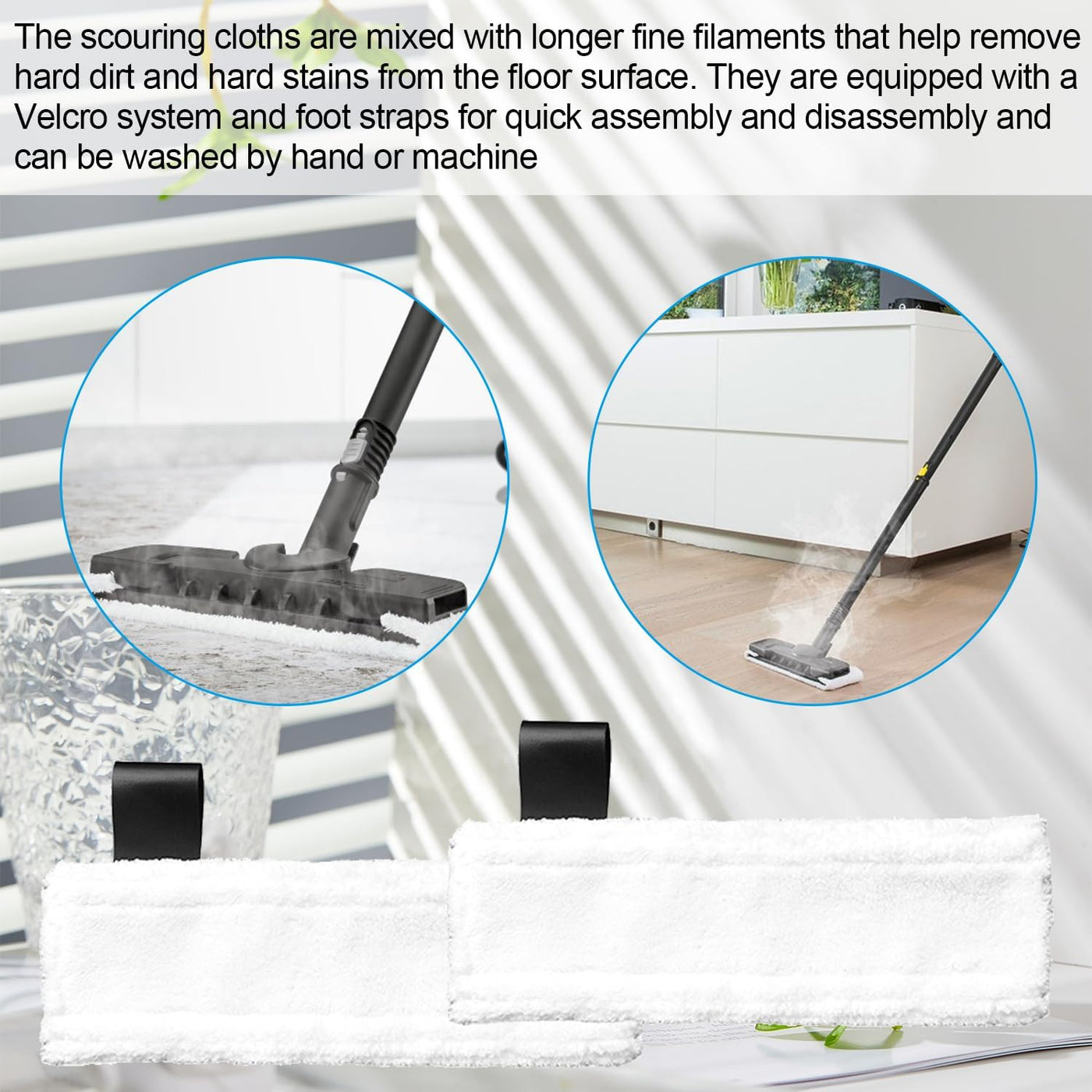 12 Stück Zubehör für Kärcher Dampfreiniger Easyfix SC2 SC3 SC4 SC5, Mikrofaser-Tuchset und Bodendüse Rundbürsten Kompatibel für Kärcher Dampfreiniger New Pack