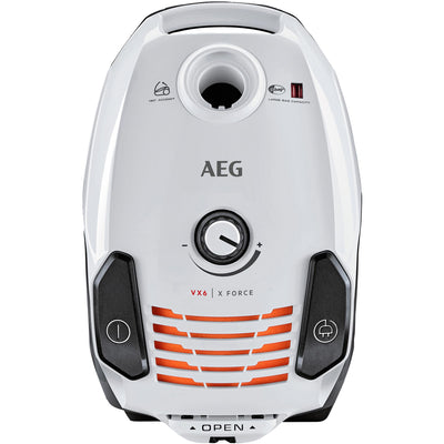 AEG VX6-2-IW-5 Staubsauger mit Beutel / 360° drehbare Räder / Zusatzdüsen und Staubbeutel / für Hart- und Teppichböden / 800 Watt / 9 m Aktionsradius / Ergo-Handgriff / neue technische Version / weiß