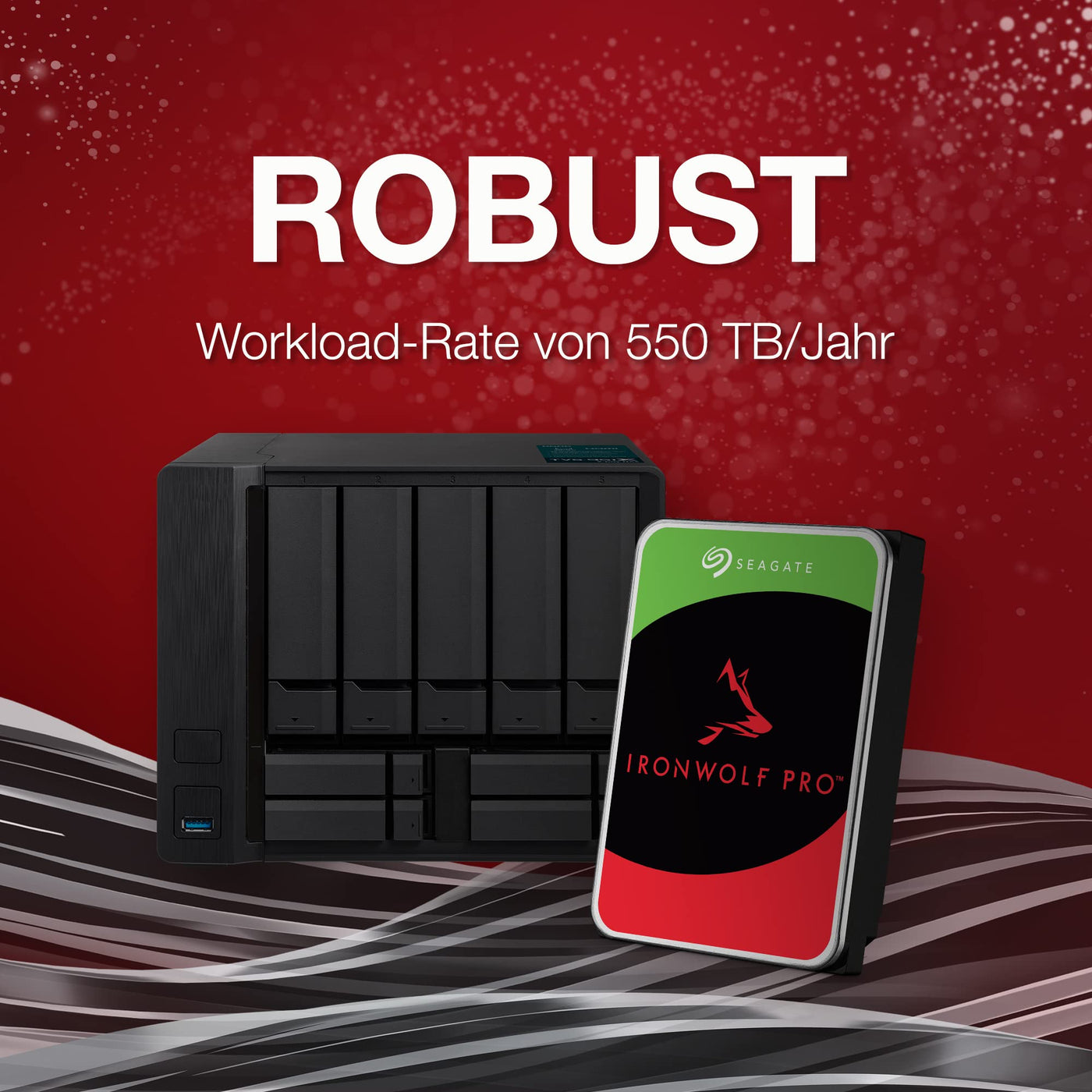 Seagate IronWolf Pro 16TB, NAS interne Festplatte, 3.5 Zoll, 7200 U/Min, CMR, 256 MB Cache, SATA 6 GB/S, inkl. 3 Jahre Rescue Service, Modellnr.: ST16000NTZ01
