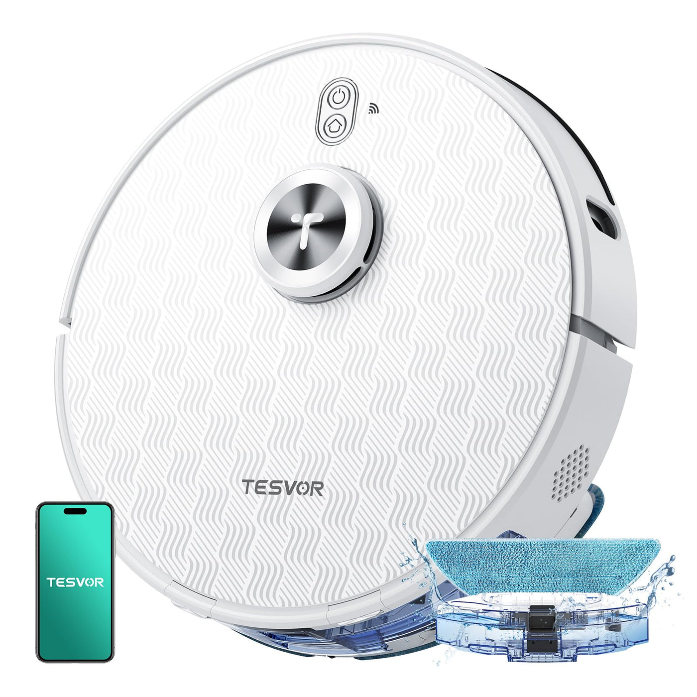Tesvor S8Pro Saugroboter mit Wischfunktion -6000Pa Staubsauger Roboter 3in1 Roboterstaubsauger+LiDAR-Navigation+240 Min Laufzeit,APP/Alexa Steuerung,ideal für Haustierhaare,Teppiche,Hartböden.