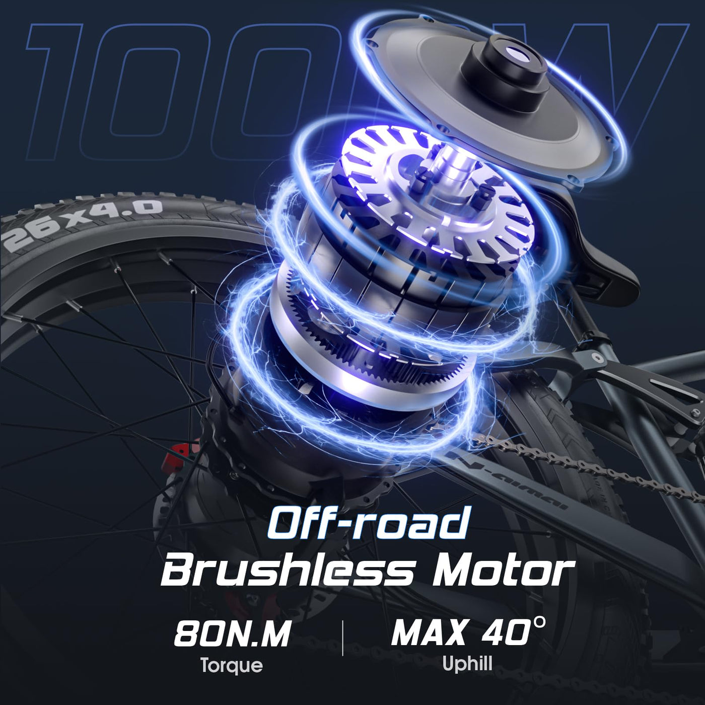 tifgalop Elektrofahrrad für Erwachsene, bürstenloser Hochfrequenzmotor, Doppel-Amortisierung, herausnehmbarer 48V18AH-Akku, maximale Reichweite 45-90 km, 26-Zoll-Mountainbike