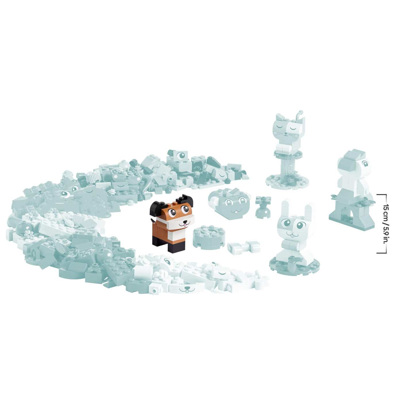 LEGO Classic Kreative Tiere - Spielzeugtiere zum Bauen und Spielen - Lernspielzeug mit Hund, Katze, Hase, Hamster & Vogel - Spielset als Kinder Geschenk für Mädchen und Jungen ab 5 Jahren - 11034