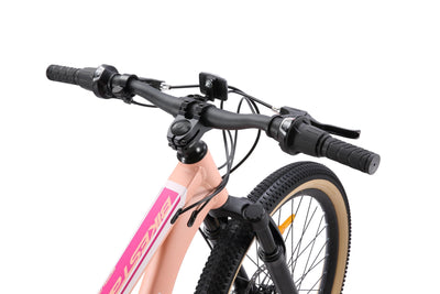 BIKESTAR Kinder Fahrrad Aluminium Mountainbike 21 Gang Shimano, Scheibenbremse ab 9 Jahre | 24 Zoll Kinderrad MTB | Berry