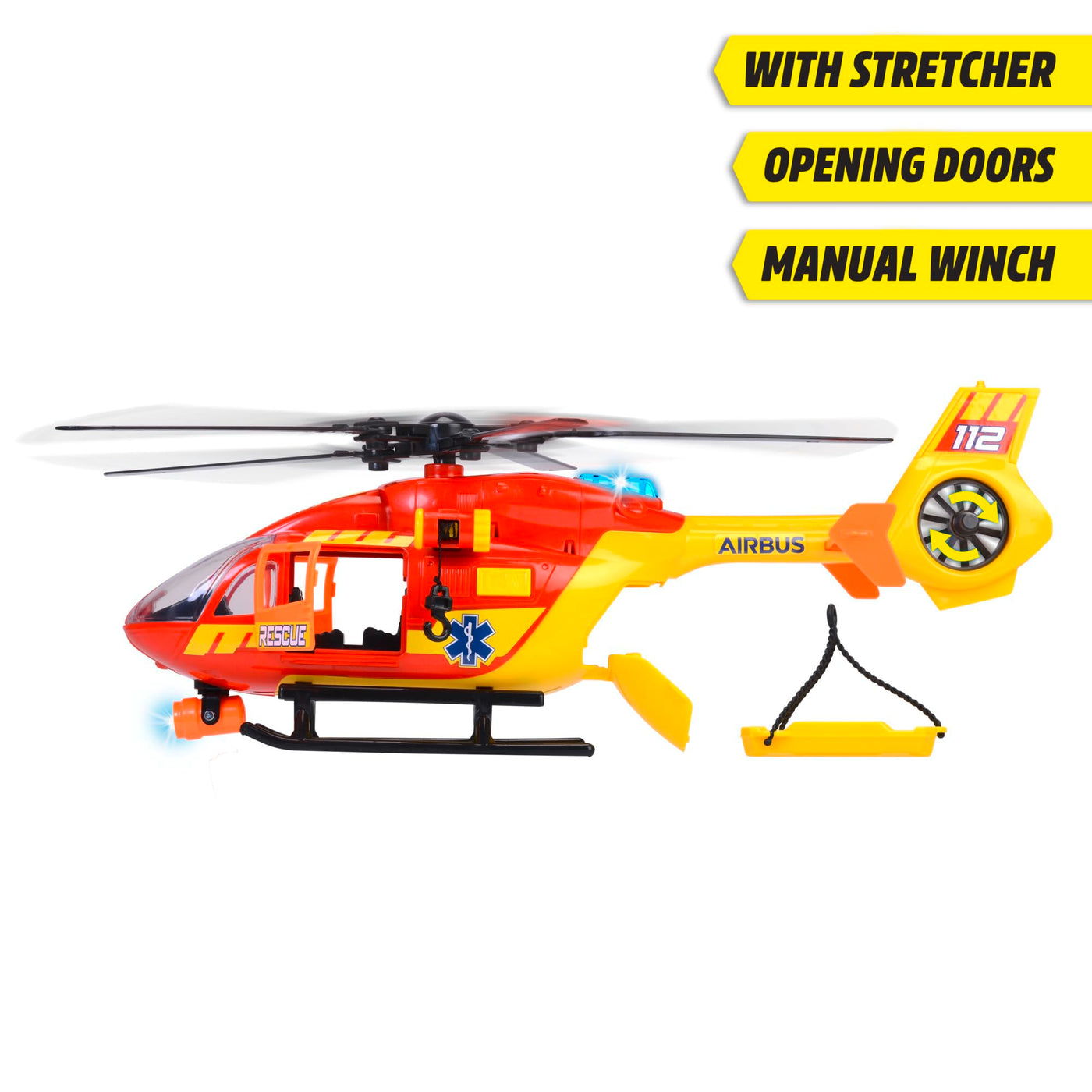 Dickie Toys Rettungs-Hubschrauber Airbus H145 3 Jahren für Jungen mit Seilwinde & Rettungstrage - 203716024