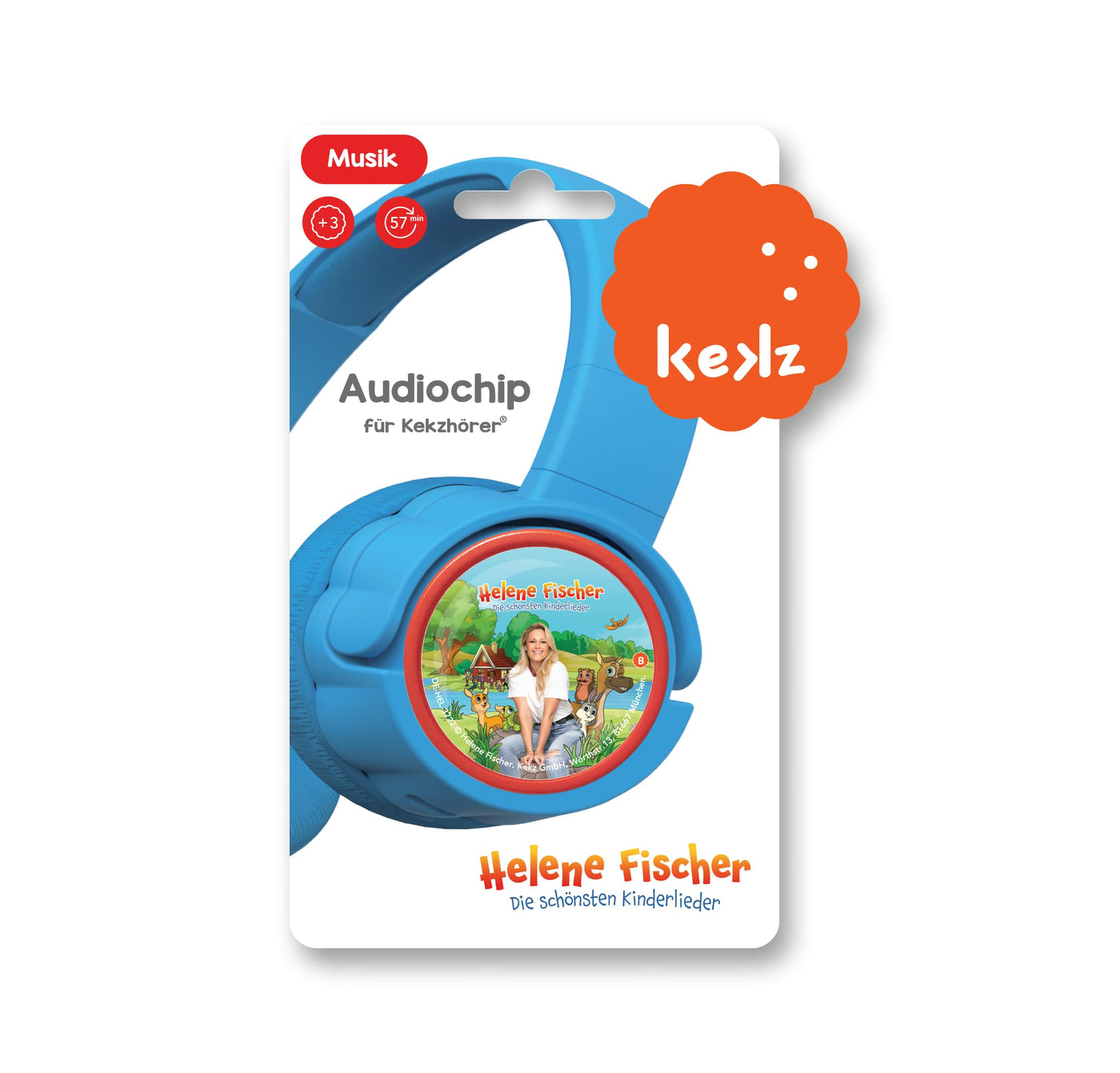 Kekz Starterset Premium Helene Fischer: Kekzhörer Blau inkl. Helene Fischer-Die schönsten Kinderlieder, Cookie Crew Hörspiel & Wunderkekz (Kopfhörer für Kinder, Reisekopfhörer für unterwegs & zuhause)