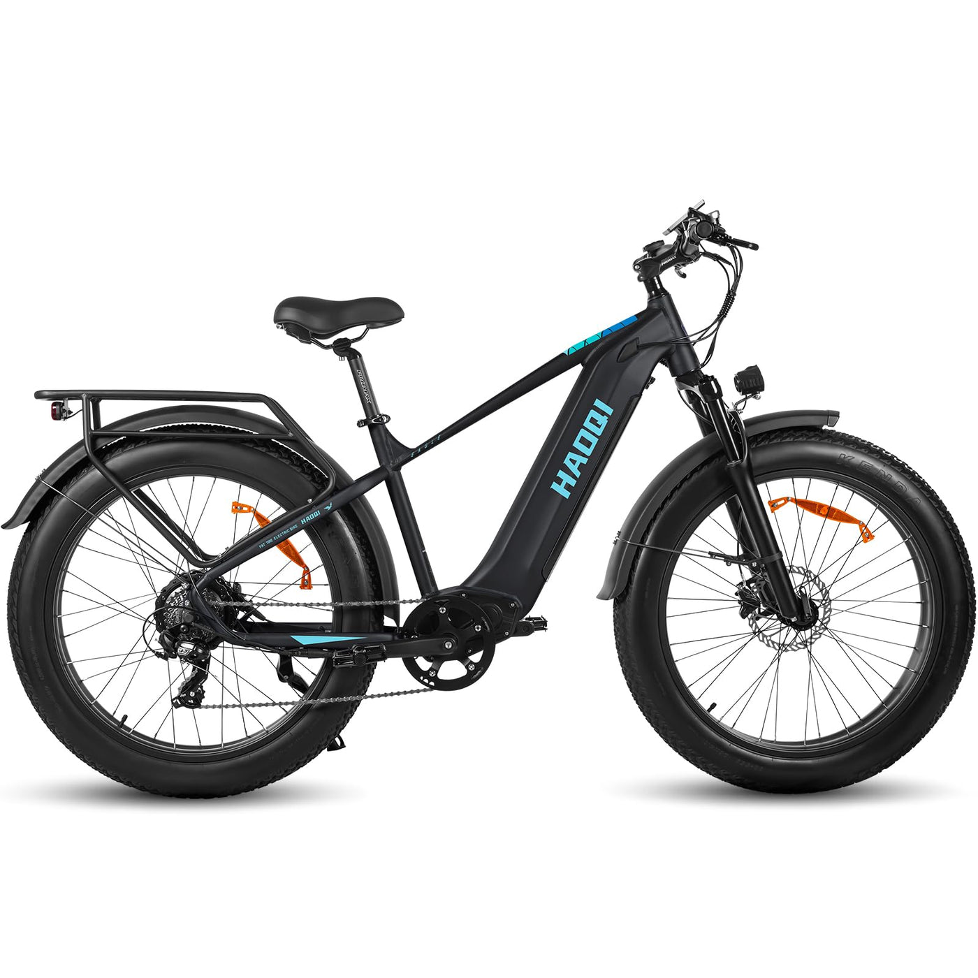 HAOQI Eagle Elektrofahrrad für Erwachsene, 250W bürstenloser Motor Mountainbike mit 48V 20AH herausnehmbarem Akku,26" x 4.0 Fat Tire Ebike, Elektrofahrrad mit 7 Gängen bis zu 25 km/h