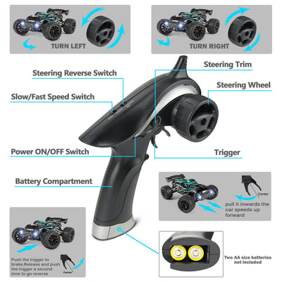 HAIBOXING Ferngesteuertes Auto, 2,4 GHz 1:18 Proportional 4WD 36+ km/h Hobby Offroad Monster RC Truck, wasserdichte RC Truggy RTR Geländegängig Spielzeug