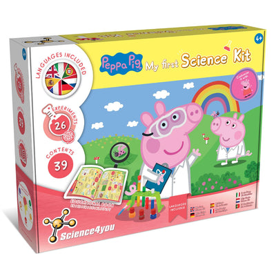 Science4you Mein Erster Experimentierkasten mit Peppa Wutz - Wissenschaftskit Peppa Wutz Spielzeug, 26 Experimenten: Seifenblasen, Fingerfarben herstellen, Lernspielzeug für Kinder ab 4 5 6 7+ Jahren
