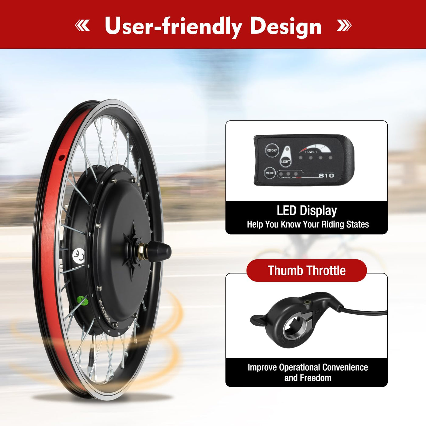 20 Zoll 48V 30A Elektro-Fahrrad Kit E-Bike Elektrofahrrad Umbausatz Vorderrad 1000W Conversion Motor Set Fahrrad Nabenmotor Anzeige Frontmotor Elektrisches Fahrrad-Rad Naben-Frontmotor-UmrüStsatz