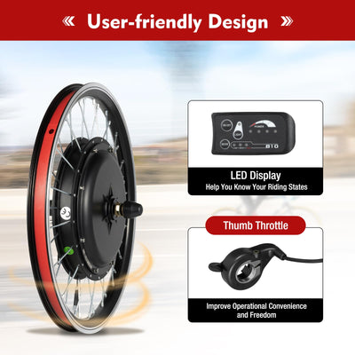 20 Zoll 48V 30A Elektro-Fahrrad Kit E-Bike Elektrofahrrad Umbausatz Vorderrad 1000W Conversion Motor Set Fahrrad Nabenmotor Anzeige Frontmotor Elektrisches Fahrrad-Rad Naben-Frontmotor-UmrüStsatz