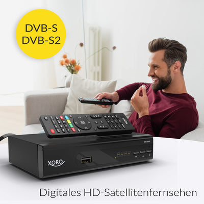 XORO HRS 8660 - Digitaler Satellitenreceiver, Astra 19.2 Senderliste vorprogrammiert, PVR-Ready, Timeshift, USB Mediaplayer, LED-Display, einfache Installation