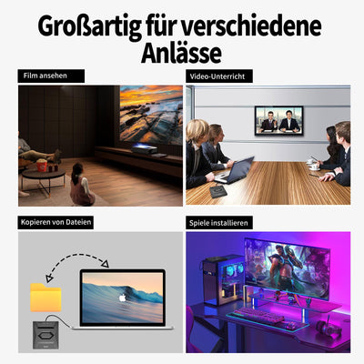 Alxum Externes CD DVD Laufwerk für Laptop,USB 3.0 Type C CD Laufwerk extern USB mit SD/TF Kartenleser und USB Anschlüsse,Externes DVD Laufwerk für Laptop,Desktop,MacBook,Windows,Linux,Mac OS,Vista