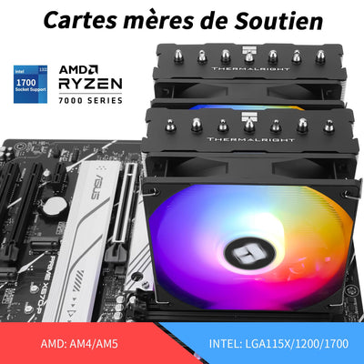 Thermalright Phantom Spirit 120SE ARGB CPU-Luftkühler, 7 Heatpipes CPU-Kühler, Dual 120mm TL-C12B-S V2 PWM-Lüfter, AGHP 4.0 Technilogy, für AMD AM4/AM5/Intel 1851/1700/1150/1151/1200, PC-Kühler