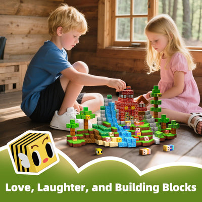 KIDCHEER Magnetische Bausteine 100 Stück, Wald Magnetbausteine für Kinder, Montessori Magnetblöcke Spielzeug, Kreative Geschenk für Jungen & Mädchen ab 3-10 Jahren