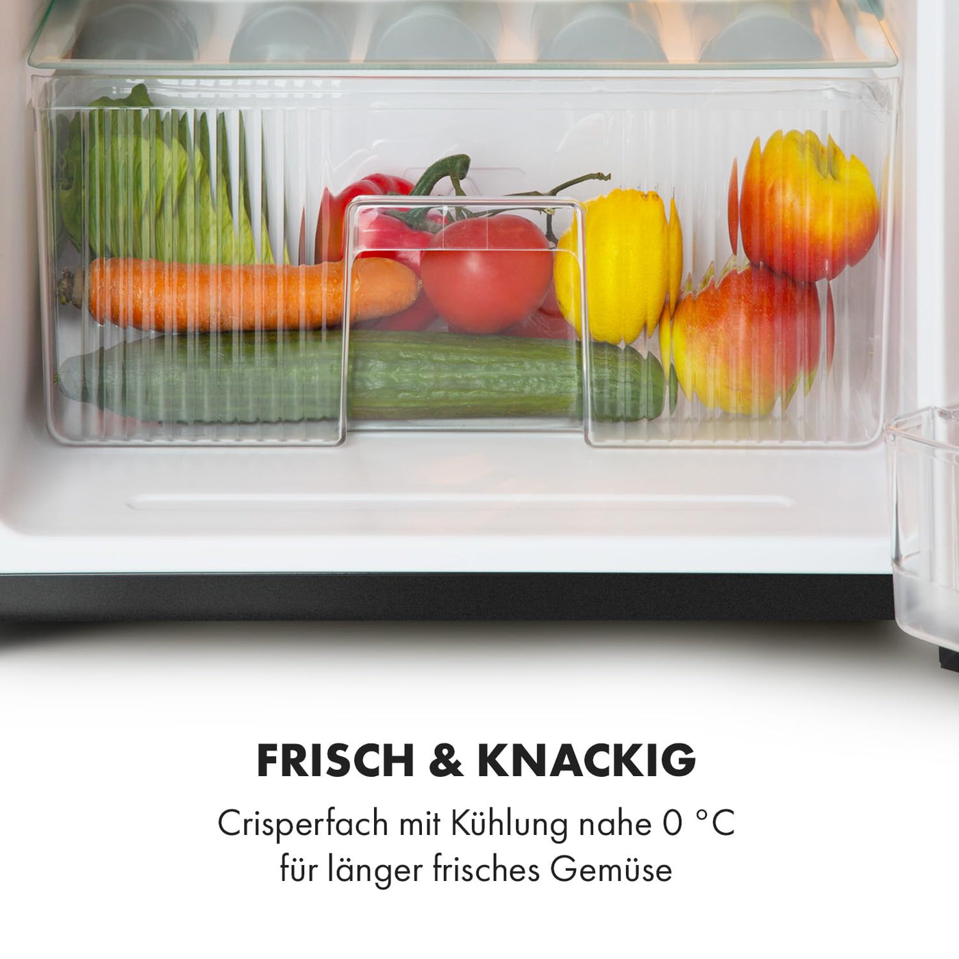 Klarstein Big Daddy - Kühlschrank mit Gefrierfach, Kühl Gefrierkombination, fridge leise, LED, 87-Liter: Kühlschrank mit 61-L und Gefrierschrank 26 L, schwarz