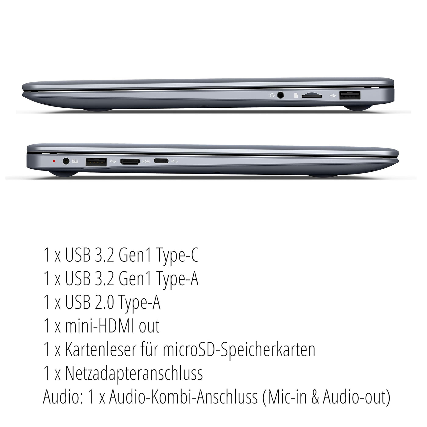 MEDION E14223 39,6 cm (14 Zoll) Full HD Laptop (Intel Celeron N4120, 4GB DDR4 RAM, 128GB Flash-Speicher, Webcam, Win 11 Home)