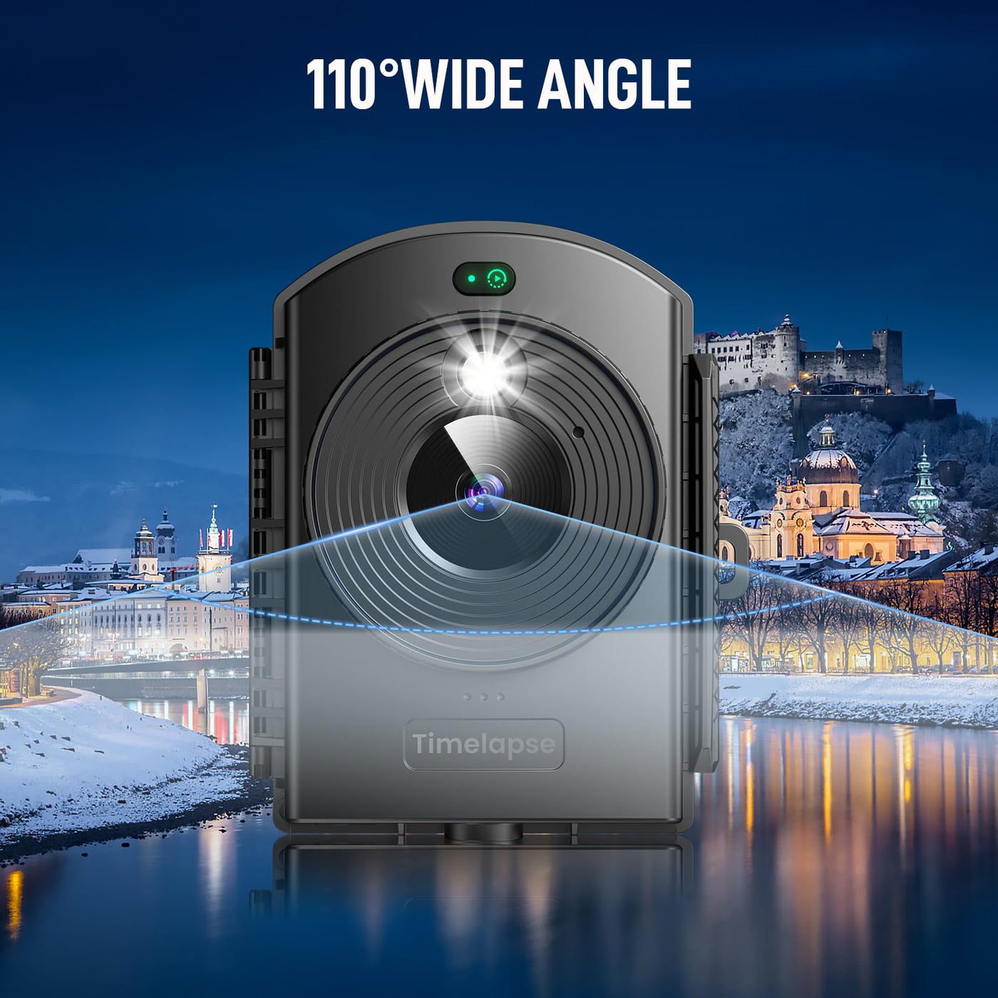 Zeitraffer Kamera für Außenbau - Zeitrafferkamera mit Infrarot-Positionierung & LED-Licht, 180 Tage Aufnahme, 1080P AVI-Videos & Fotos für Kochen, Pflanzenwachstum, Zeichnen, Landschaft (64GB)