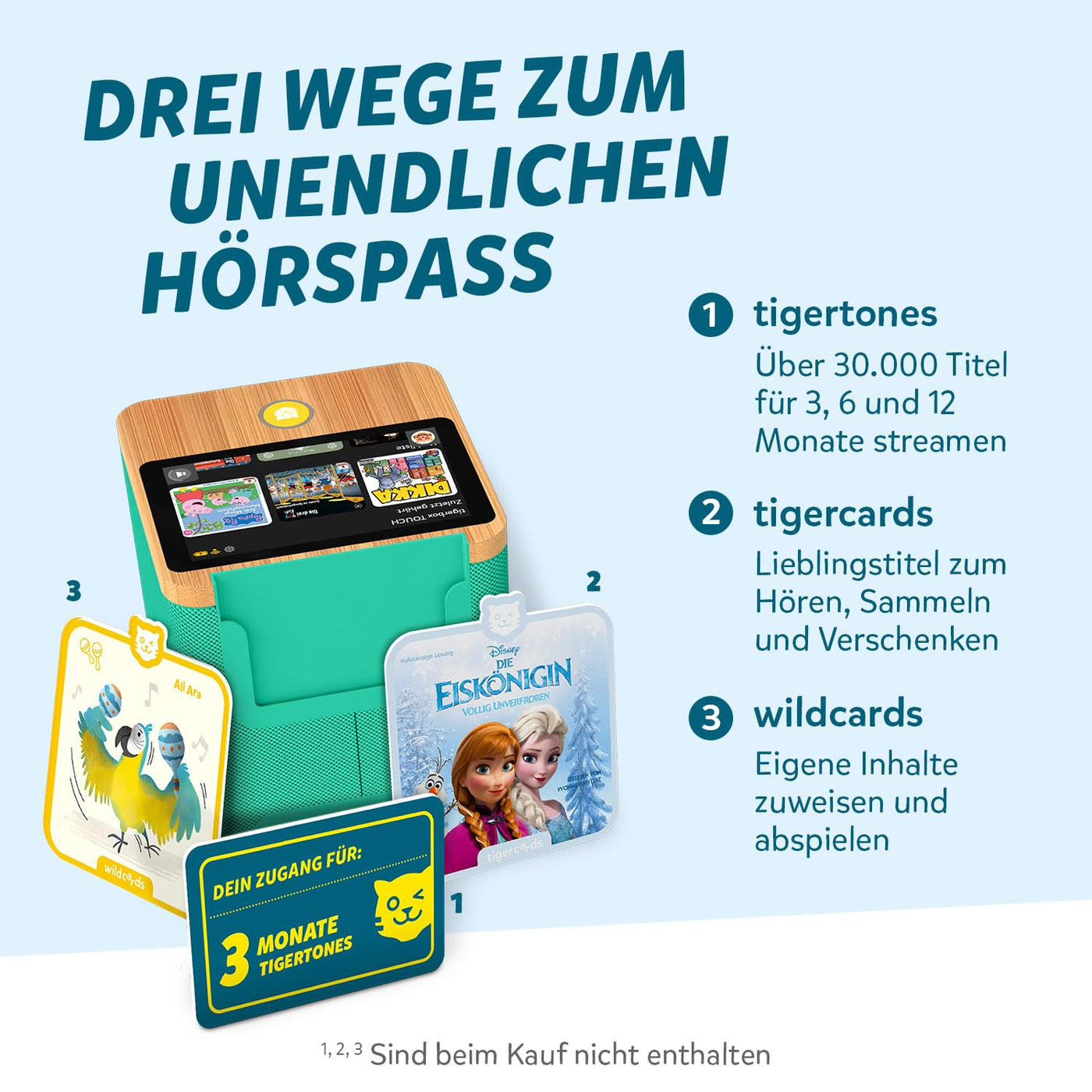 tigermedia tigerbox TOUCH PLUS grün| Streaming-Hörbox für Kinder | Stereo-Klang | Farb-Touchdisplay | Hörspielbox mit Nachtlicht | Bluetooth-Kopfhöreranschluss | extra starker Akku