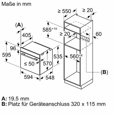 Siemens HB517GBS3, iQ500, Einbau-Backofen 60 x 60 cm, Hydrolytische Reinigungshilfe, lightControl für intuitive Bedienung, 3D Heißluft, cookControl10 Automatikprogramme, Schnellaufheizung, softMove