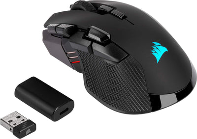 CORSAIR IRONCLAW RGB WIRELESS FPS/MOBA Gaming Mouse - 18.000 DPI - 10 Programmierbare Tasten - Für Große Hände Geeignet - iCUE-Kompatibel - PC, Mac, PS5, PS4, Xbox - Schwarz