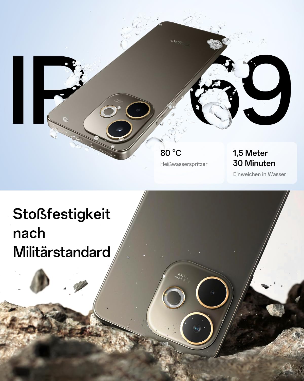 OPPO A5 Pro 4G 8GB+256GB, Simlockfreies Smartphone mit KI, 6,67" 90Hz-Display, 50MP-AF-Kamera, 5800mAh-Akku, IP69-Schutz gegen Wasser und Staub, Black Brown (inklusive 45-W-SUPERVOOC-Ladegerät)