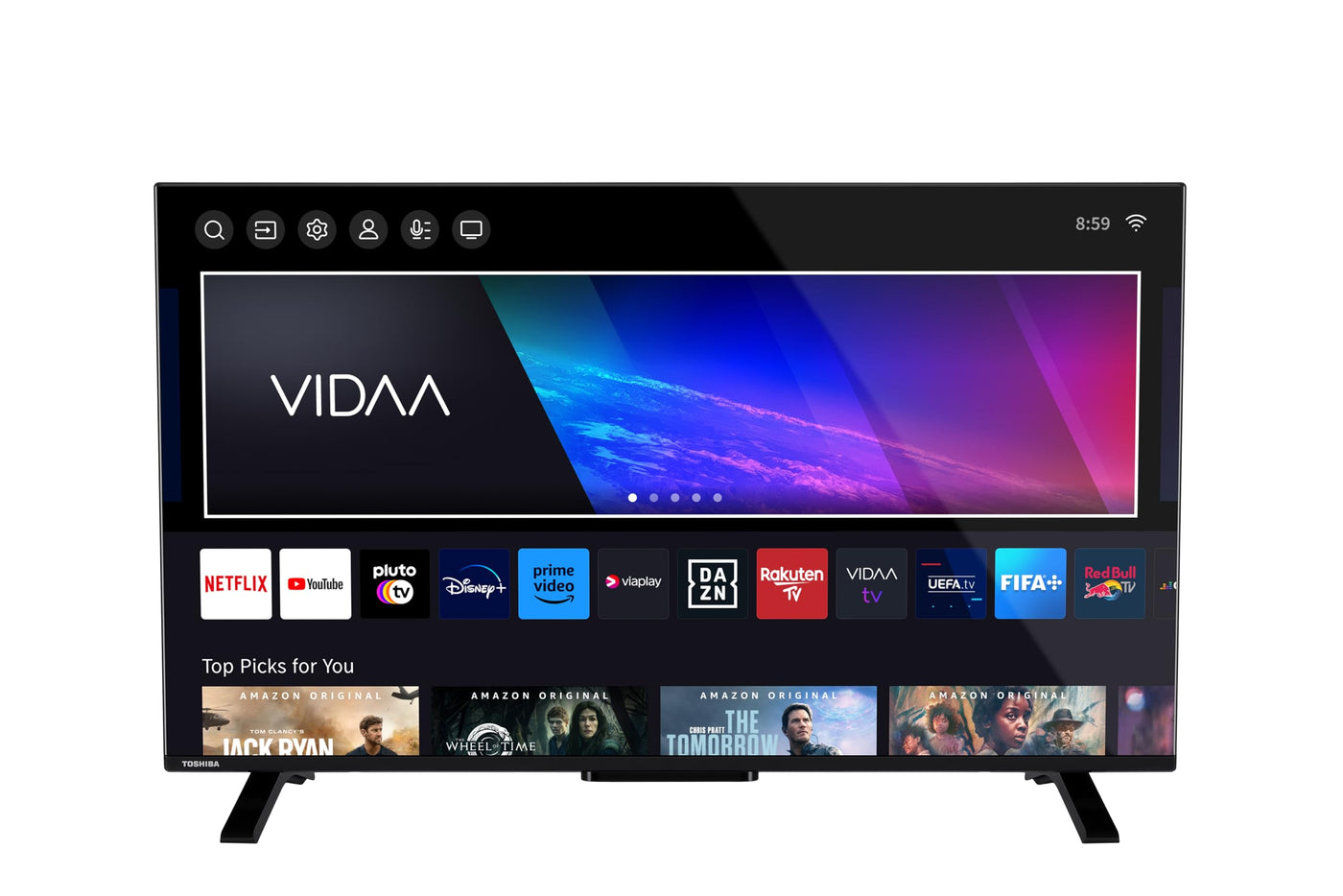 Toshiba Smart VIDAA TV 43 Zoll Ultra HD 43UV2363DA 4K 43 Zoll TV LED TV kompatibel mit Alexa, DVB-T2, LED-Technologie, Dolby Vision HDR10, HDMI 2.1