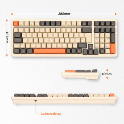 Rii Mechanische Tastatur Gaming Keyboard, Gaming Tastatur Kabel mit QWERTZ, Tastatur Mechanisch mit Blaue Schalter (Laut), Keyboard Gaming Tastatur 75 Prozent (Kabel Verbindung)