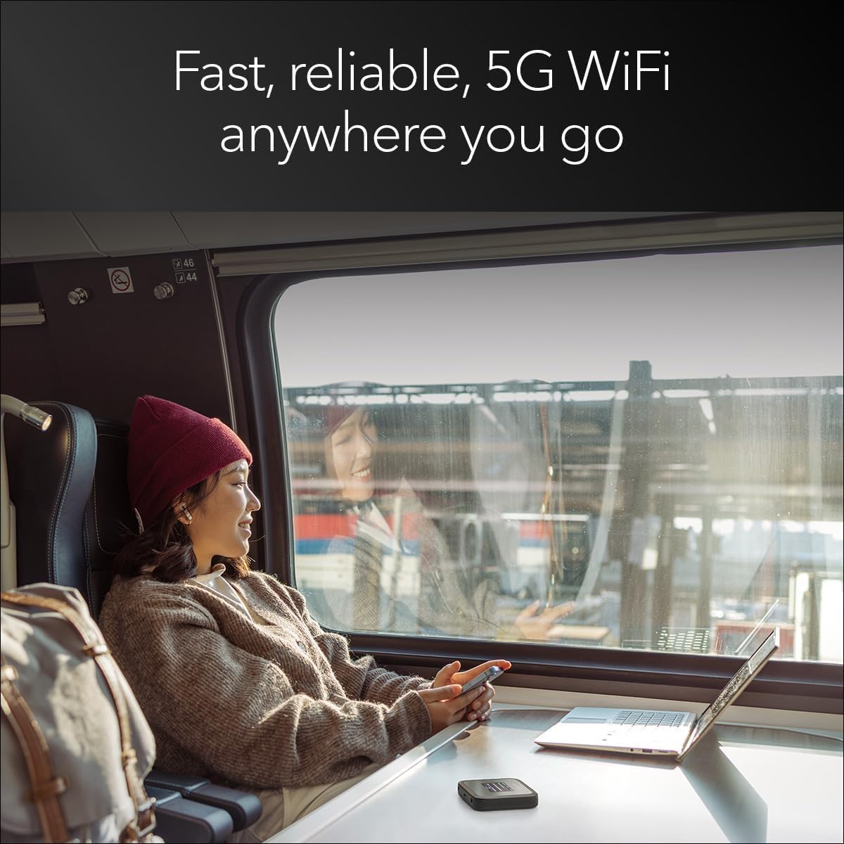 NETGEAR Nighthawk M3 – 5G Router SIM Karte, Mobiler WLAN Router | bis zu 2,5 GBit/s – SIM-Steckplatz entsperrt – Tragbarer WLAN-Hotspot z– 5G- und 4G-MiFi, bis zu 32 Geräte (MH3150)