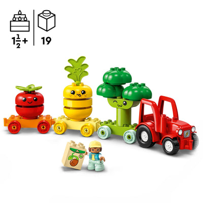 LEGO DUPLO My First Obst- und Gemüse-Traktor, Geschenk Spielzeug zum Basteln, Sortieren und Stapeln für Babys und Kleinkinder im Alter ab 1,5 Jahren, Lernspielzeug 10982