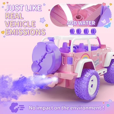 DEERC Pink Ferngesteuertes Auto für Mädchen mit Nebel und Musik, 1:16 RC Auto mit LED-Lichtern für Kinder, All-Terrain SUV Truck Geschenke, Geländewagen Spielzeugauto, Mädchen Spielzeug DE86-PI-DE4