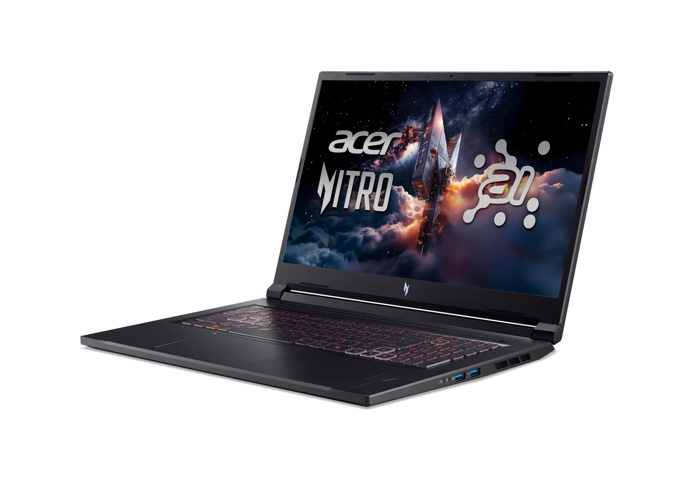 acer Nitro V 17 AI (ANV17-41-R0BS) Gaming Laptop, 17" FHD IPS 144Hz Display, AMD Ryzen 7 260, 16 GB RAM, 1 TB SSD, NVIDIA GeForce RTX 5060, Windows 11, QWERTZ Tastatur, schwarz
