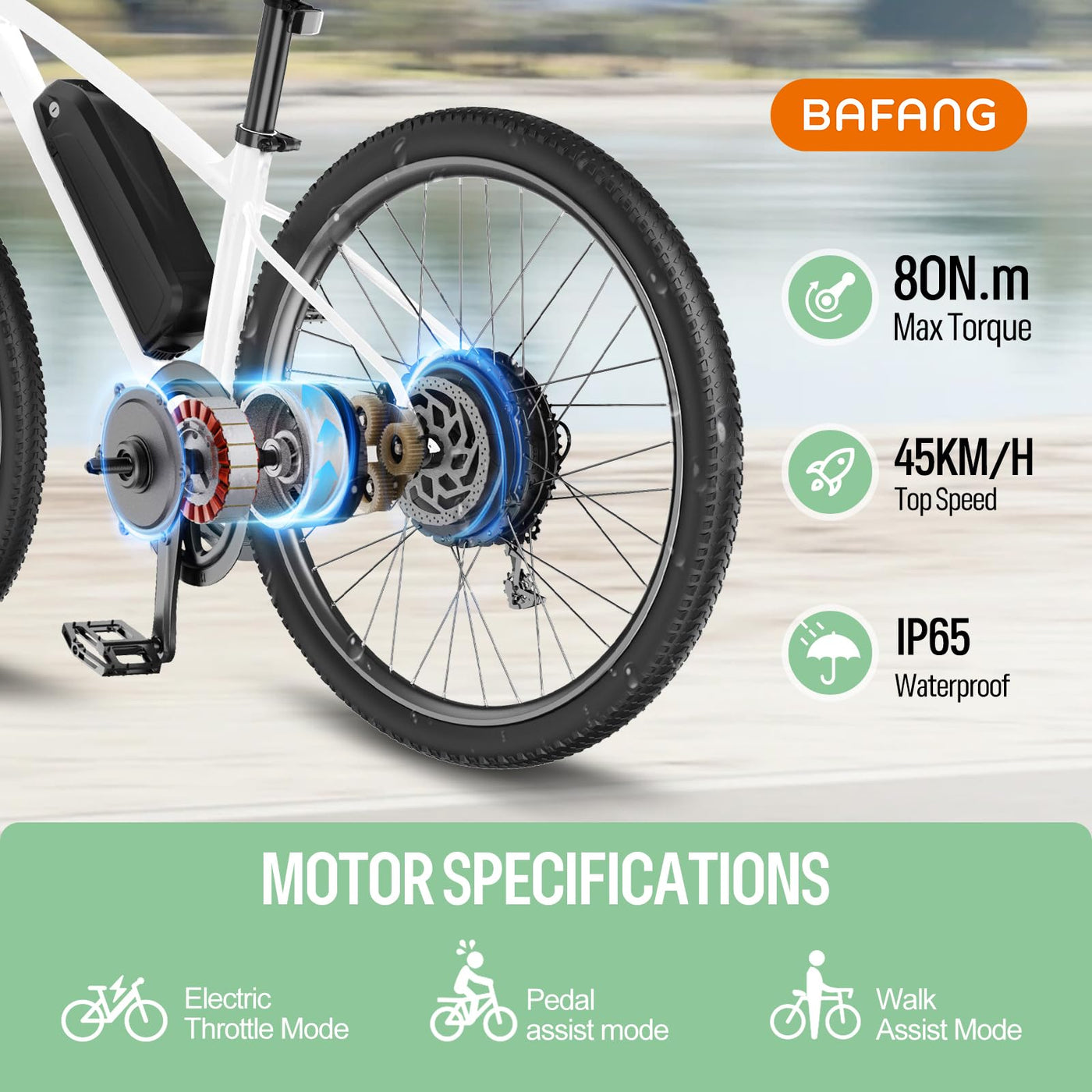 BAFANG 750W 48V G0900 Hinterradnabenmotor-Kit für 26" 27,5" 28"/29"/700C bürstenloser Hinterradnabenmotor mit optionaler Batterie und Display Hinterrad Elektrisches Fahrrad-Umrüstsatz