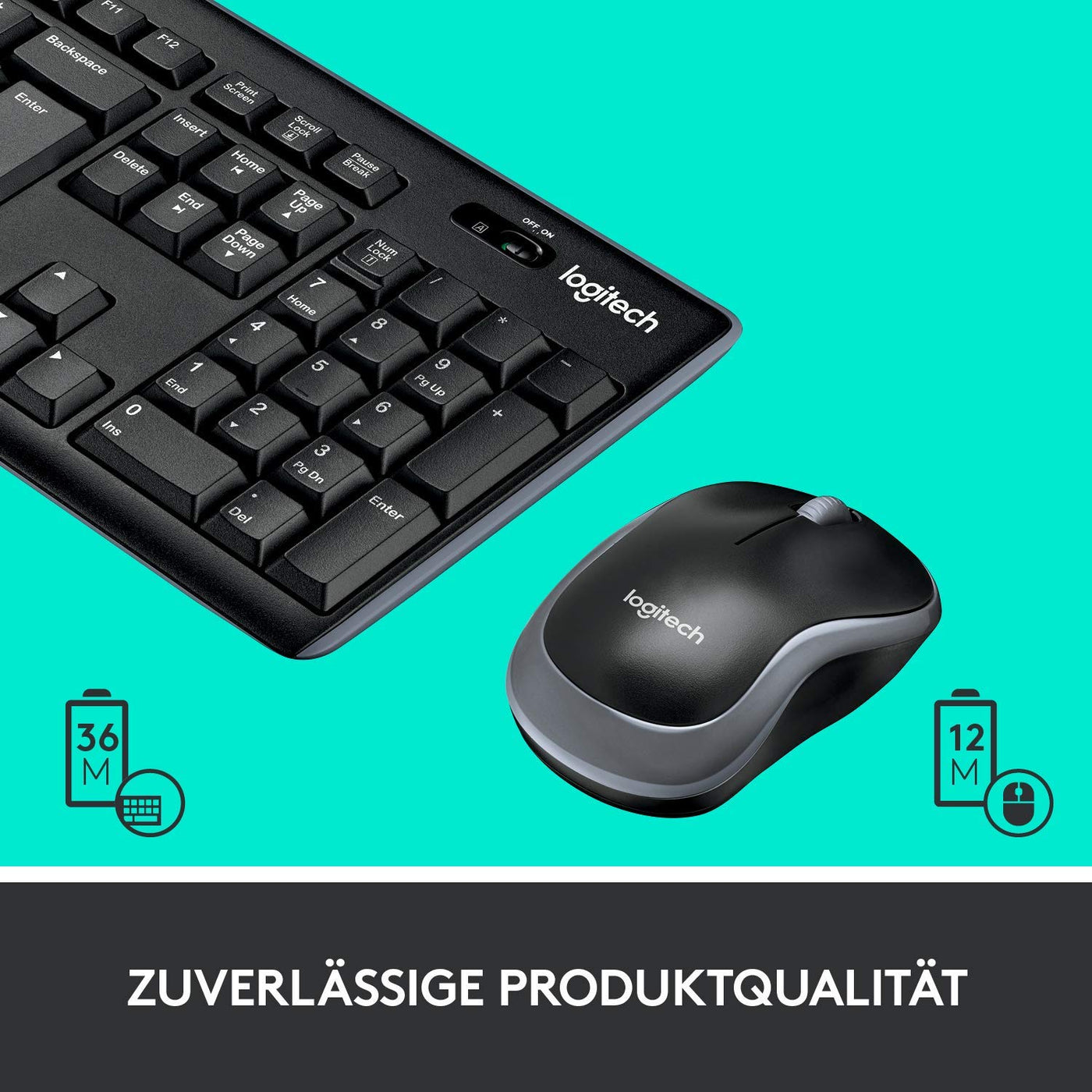 Logitech MK270 Kabelloses Tastatur-Maus-Set, 2.4 GHz Wireless Verbindung via Nano USB-Empfänger, Lange Akkulaufzeit, Für Windows und ChromeOS, Deutsches QWERTZ-Layout - schwarz (5-Pack)