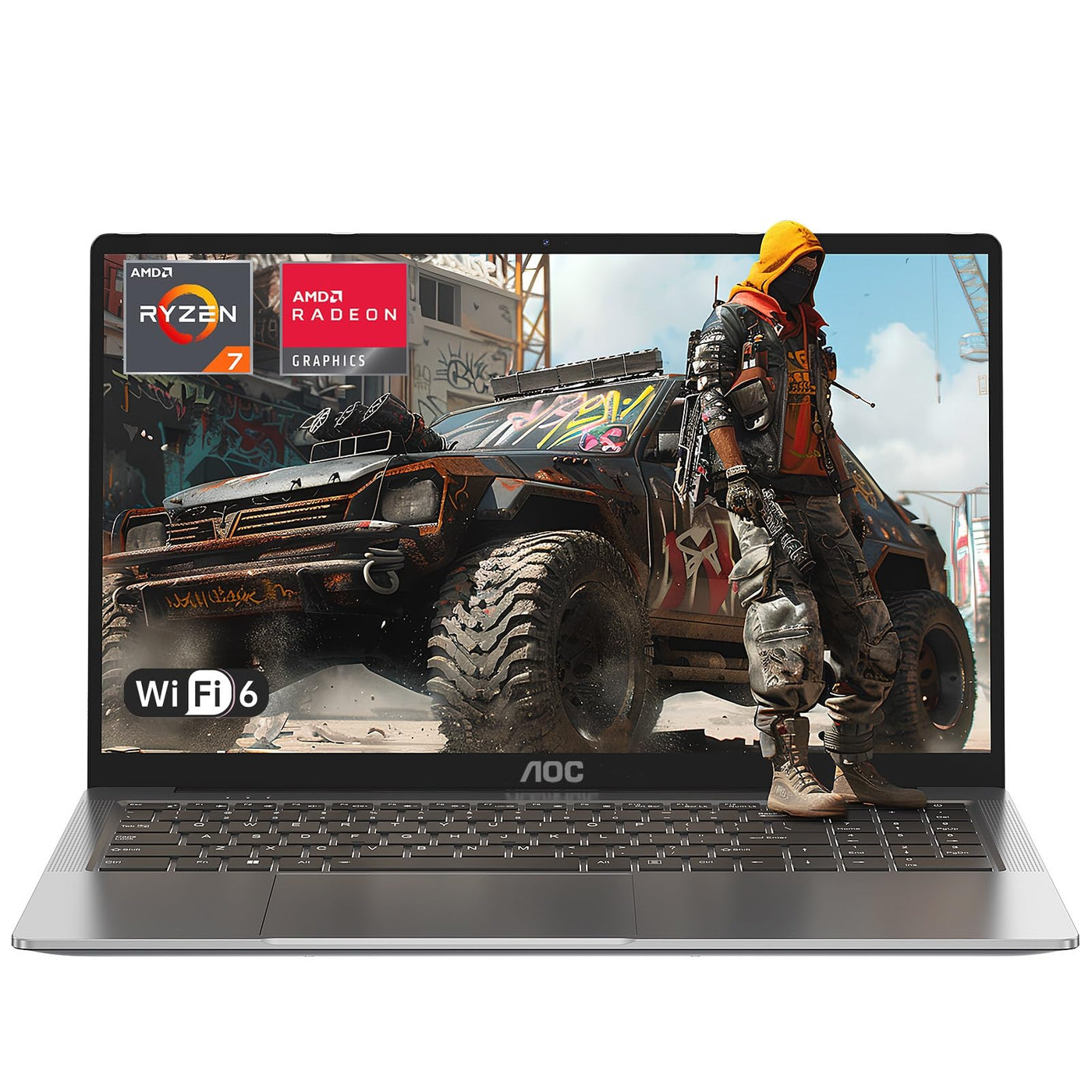 AOC Laptop,Ryzen 7 5700U(16-Thread CPU),Bis zu 4,3 GHz,Backlit Keyboard Computer,16,1 Zoll FHD Schlank Notebook,16GB RAM 512GB SSD,Radeon RX Vega 8 Graphics,USB 3.2,WiFi 6,HDM