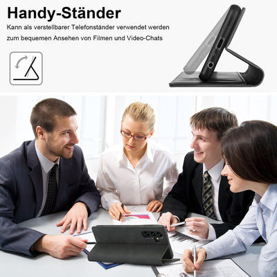 Ailicici für Samsung Galaxy A15 Hülle Leder [Mit Schutzfolie] Handyhülle für Samsung A15 Hülle Klappbar Leder Flip Wallet Stoßfeste Case Schutzhülle Klapphülle, für Samsung Galaxy A15 5G Hülle Leder