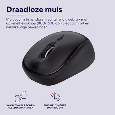 Trust ODY II Niederländisches QWERTY-Layout Tastatur und Maus Set Kabellos
