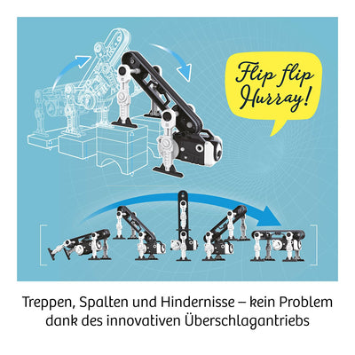 KOSMOS 621223 Flip-Monster, Dynamik-Bot, Roboter Bausatz mit innovativem Überschlagsantrieb, Spielzeug Roboter für Kinder ab 8 Jahre, Technik Bausatz, Experimentierkasten Technik