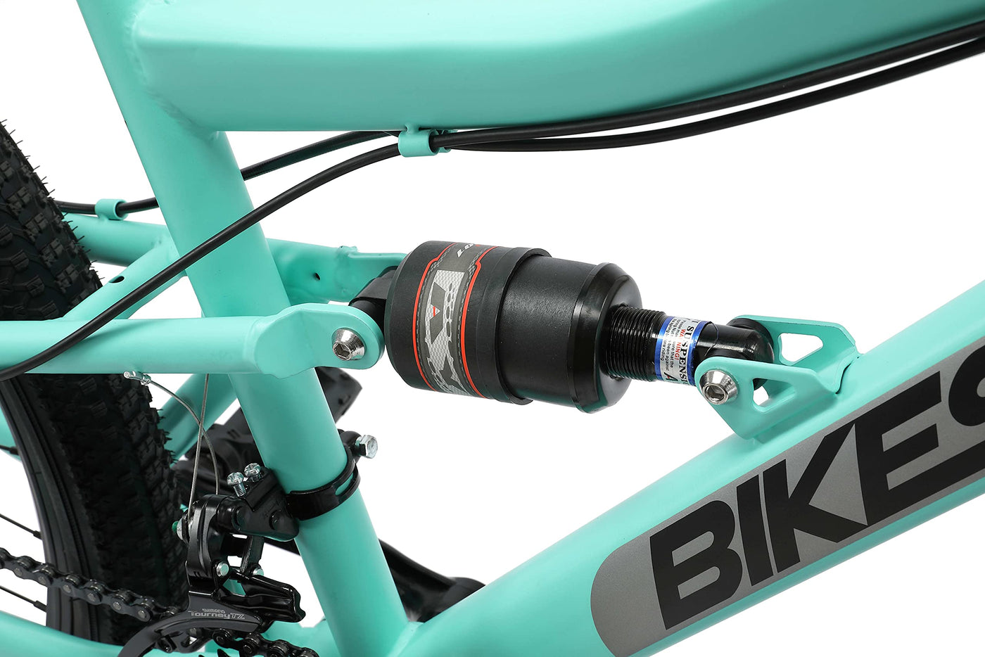 BIKESTAR Fully Mountainbike Shimano 21 Gang Schaltung, Scheibenbremse 26 Zoll Reifen | 15 Zoll Rahmen MTB Vollgefedert | Mint