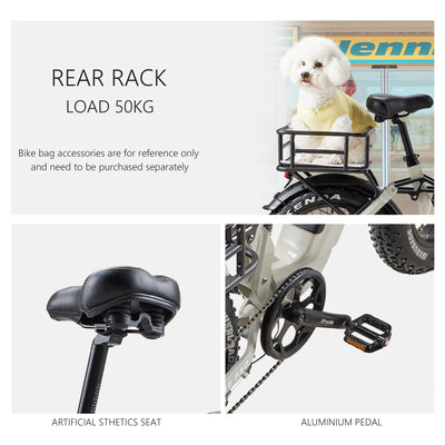 VOZCVOX Elektrofahrrad 20 Zoll E Bike Herren Damen Pedelec E-Mountainbike mit Abnehmbarer 48V 20Ah Akku,Hydraulische Bremsen,Vollefederung