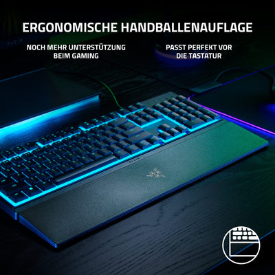 Razer Ornata V3 X - Flache Membran-Tastatur mit Chroma RGB (Lautlose Membran-Switches, Ergonomische Handballenauflage, Tastenkappen Anti-UV-Beschichtun) QWERTZ DE-Layout | Schwarz