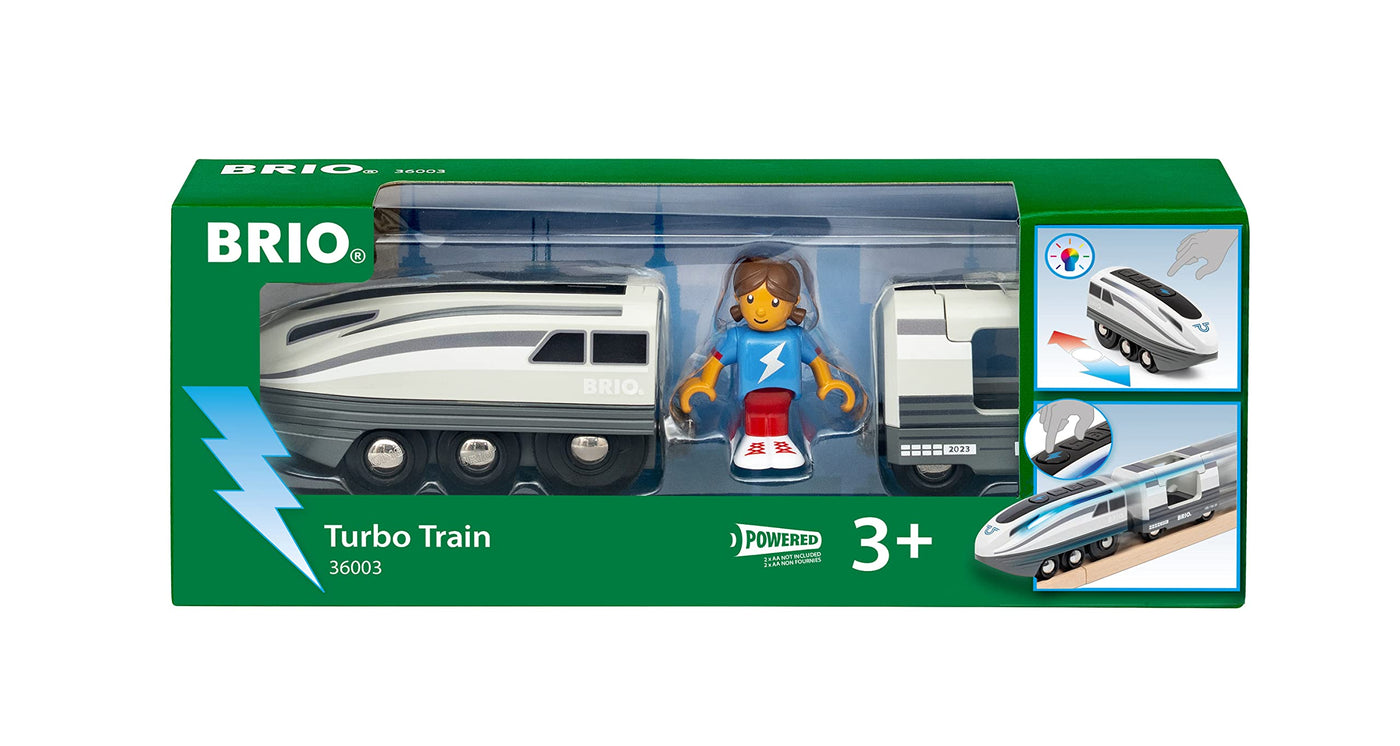BRIO 36003 Turbo-Zug - Batteriebetriebener Spielzeugzug für Kinder ab 3 Jahren