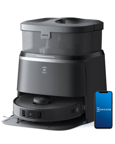 ECOVACS DEEBOT T30 Omni Saugroboter mit Wischfunktion, Mini Station Staubsauger Roboter, 11.000 PA Saugkraft, Adaptive Kantenreinigung mit TruEdge™ Mopping Technolgie, ZeroTangle™ Design