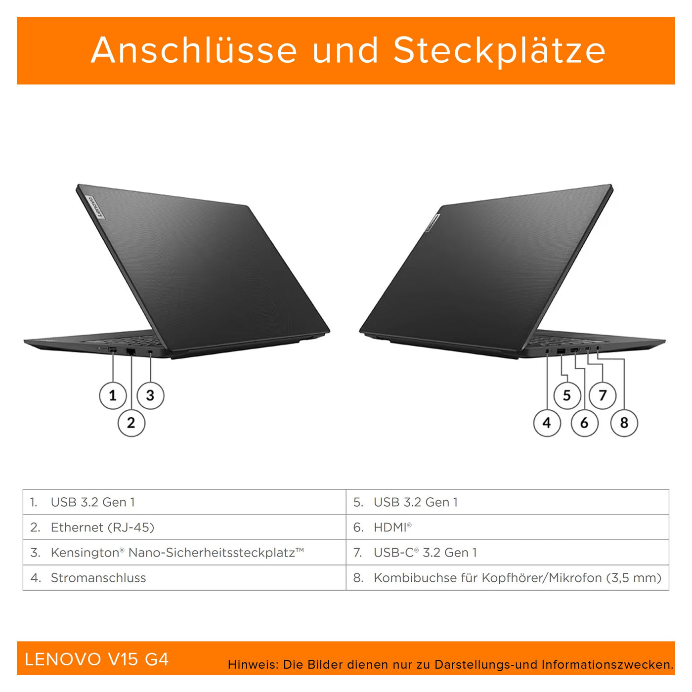 Lenovo V15 G4 IRU Laptop, Intel Core i5-13420H, 40 GB DDR4 RAM, 1 TB PCIe SSD, 15.6" FHD Display, Intel UHD Graphics, QWERTZ Tastatur, Windows 11 Pro, Iron Grey