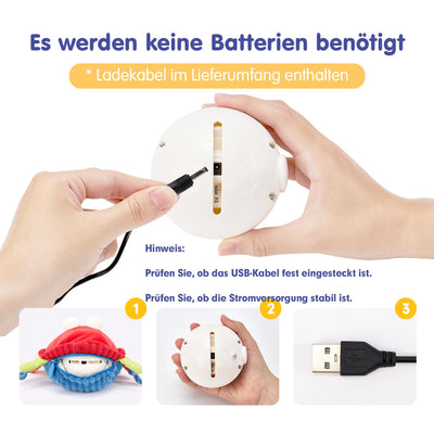 hahaland Krabbe Baby Spielzeug 6 8 9 10 12 Monate,Musikalische Krabbelspielzeug,Crawling Crab Tummy Time Toy,Spielzeug ab 6 Monate fürs Krabbeln Lernen,Neugeborenes Weihnachts Babyspielzeug Geschenk