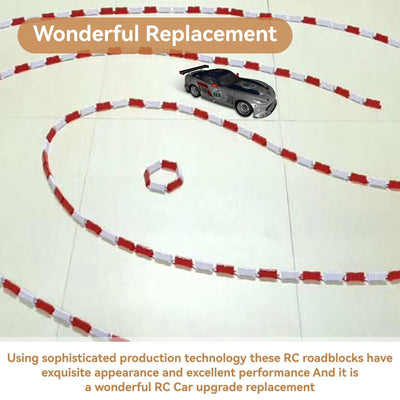 RC Drift Barriere, 120 Stücke 62x18x24mm Universal Kunststoff RC Drifting Rennstrecke Straßensperre Ferngesteuertes Auto DIY Rennstrecke Straße Barriere Drift Feld Zaun Landebahn Dekorative Zubehör