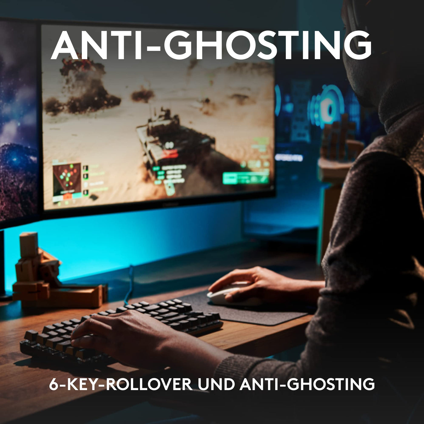 Logitech G413 SE Mechanische Gaming-Tastatur - Mit Hintergrundbeleuchtung, taktilen mechanischen Schaltern, Anti-Ghosting, Kompatibel mit Windows, macOS, Deutsches QWERTZ-Layout - Schwarz