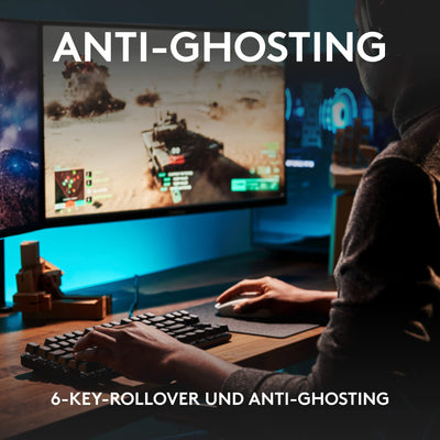 Logitech G413 SE Mechanische Gaming-Tastatur - Mit Hintergrundbeleuchtung, taktilen mechanischen Schaltern, Anti-Ghosting, Kompatibel mit Windows, macOS, Deutsches QWERTZ-Layout - Schwarz