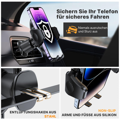 Miracase Handyhalterung Auto [Stabilere Doppelhaken] Handyhalter für Autos Lüftung Universale, 360 Grad Vent KFZ Halterung für iPhone Galaxy Smartphone