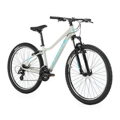 ATTABO Damen Fahrrad Alpe 1.0 mit Aluminiumrahmen 15" Ergonomischer Lenker V-Brake Grau Mountainbike mit 27,5" Rädern mit Zubehör Verstellbarer Sattel 21-Gang Schaltung