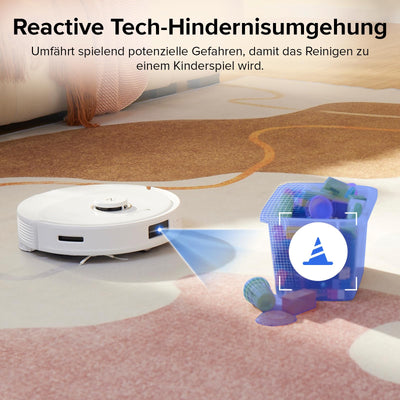 roborock Q8 Max Robot Vacuum Cleaner with DuoRoller Brush/5500 Pa Suction Power/No-Go Zones/Cleaning Along The Floor Line/3D Drawing/Multiple Cleaning Levels/App (Upgrade from Q7 Max)